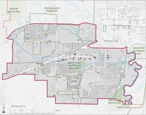 Map of the SW Corvallis study area