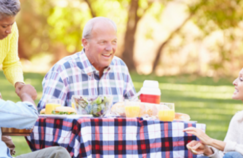 people being served a picnic