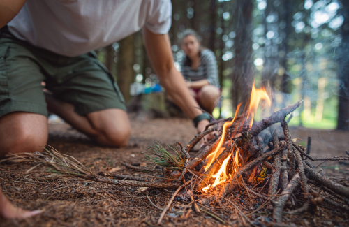 building a campfire