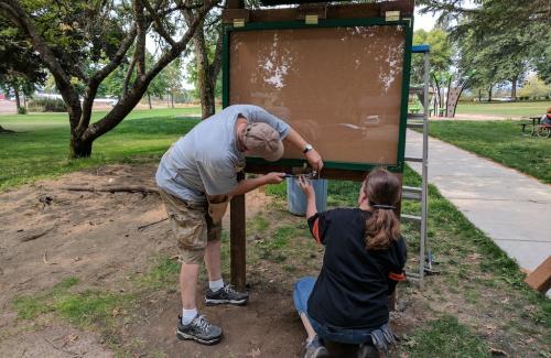 Arnold park neighbors working on kiosk