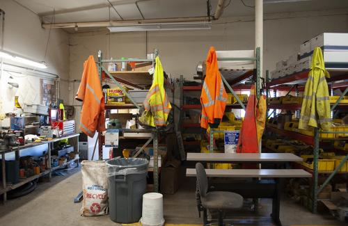 Crowded crew quarters in the Public Works Department