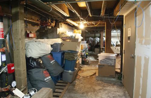 Basement storage at Majestic Theatre