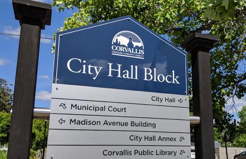 Corvallis City Block Sign