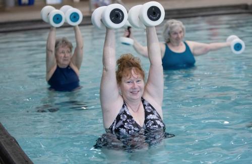water exercise class weights