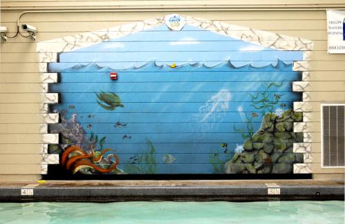 photo of the pool mural