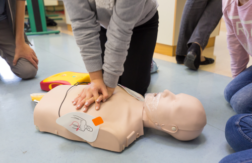 CPR on a training dummy