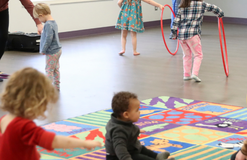 Children playing at the Corvallis Community Center. 