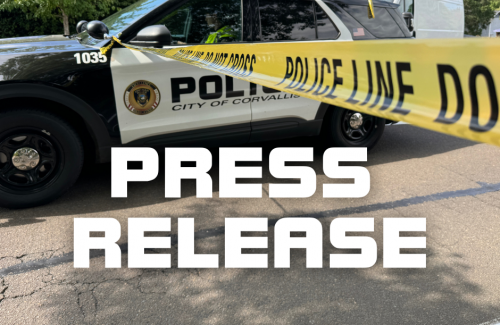 Press Release is written across a photo of a police cruiser and do not cross yellow tape