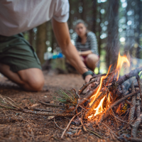 building a campfire