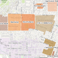 Map of neighborhood associations in Corvallis