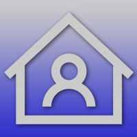 Home graphic on blue gradient background