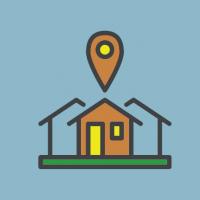 House icon on blue background