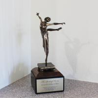 Bronze ballerina statue on a marble plinth