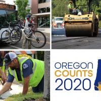 Street maintenance workers building a sidewalk