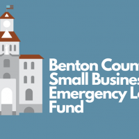 Benton County Small Business Emergency Loan Program and an Image of the Benton County Courthouse
