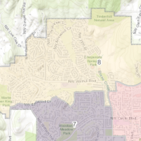 Map showing Ward 8 in Corvallis