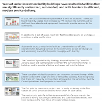 Years of under-investment in City buildings have resulted in facilities that are significantly undersized and out-moded.