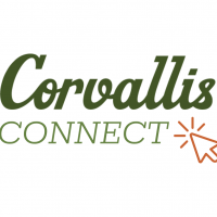 Corvallis Connect logo with orange mouse pointer