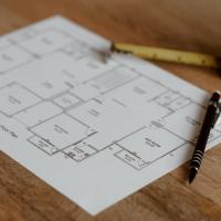Building plans with ruler
