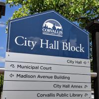 Corvallis City Block Sign