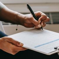 Filling out a form 