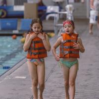 two girls wearing life jackets at osborn