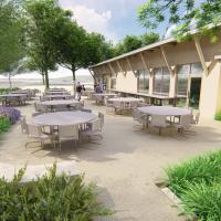 Artist's rendering of CSCC new south patio, currently under construction