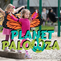 two girls dressed as butterflies at planet palooza