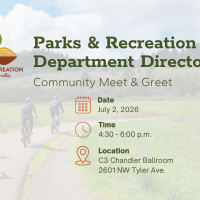 Parks & Recreation Department Director Community Meet & Greet Parks & Recreation Department Director Community Meet & Greet. Image shows cyclists on a paved multi-use path.