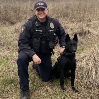 Officer Wistock and K-9 Mazikeen