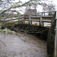 High water under a bridge