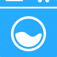 washing machine outline in blue