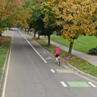 Bicycle traveling in bike lane