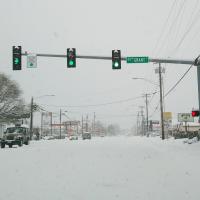 Snow on 9th Street in Corvallis