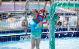 Kid playing with water splash toy