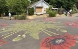 Poppy Mandala located at the intersection of SW 10th Street and D Avenue