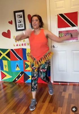 Image of Lauren Plaza dancing Zumba