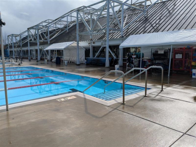 February 2025 Outdoor Lap Pool, getting ready to reopen.