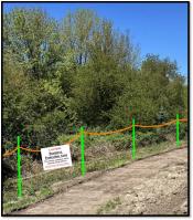 Rope and T-post natural features protection fencing and signage
