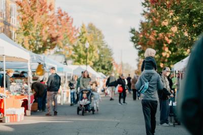 Photo by Verena Dohman Shoppers strolling through downtown Corvallis on a sunny fall day. Photo by Verena Dohman