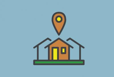 House icon on blue background