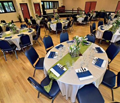 CSCC Multi-Purpose Room ready for a wedding reception