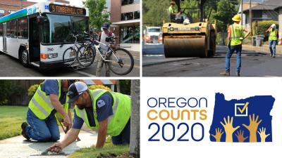 Street maintenance workers building a sidewalk