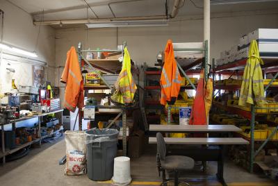 Crowded crew quarters in the Public Works Department
