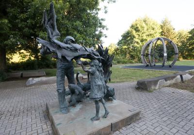 Outdoor sculpture at Riverfront Park in Corvallis