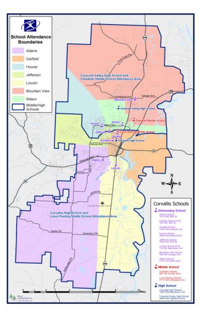 Corvallis School Boundary Map