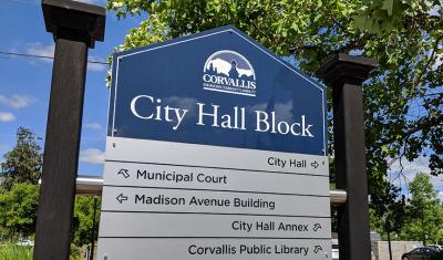 Corvallis City Block Sign