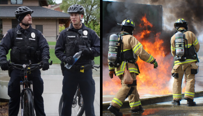 Police officers and firefighters in Corvallis