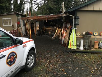 Corvallis Firefighters Responding to Shed Fire