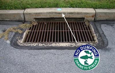 Storm drain in city street